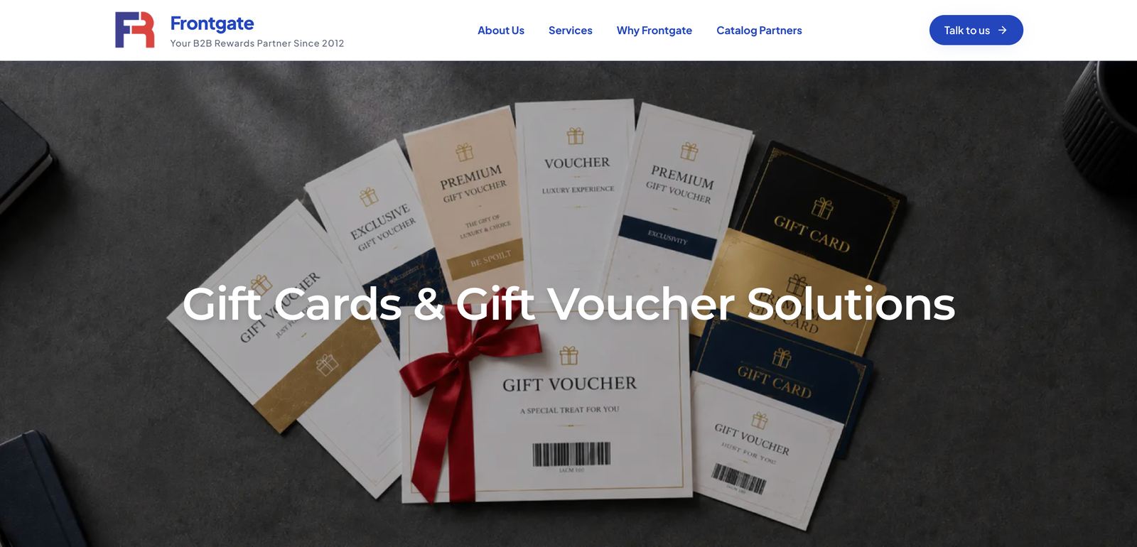 The Gift Cards & Gift Voucher Solutions page (part 1)