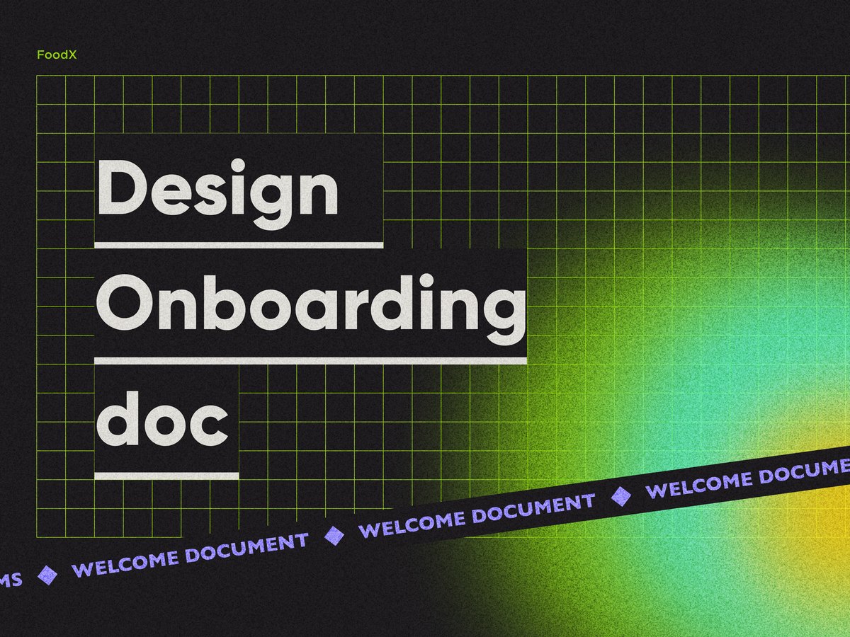 Cover of the FoodX design onboarding document Anju created